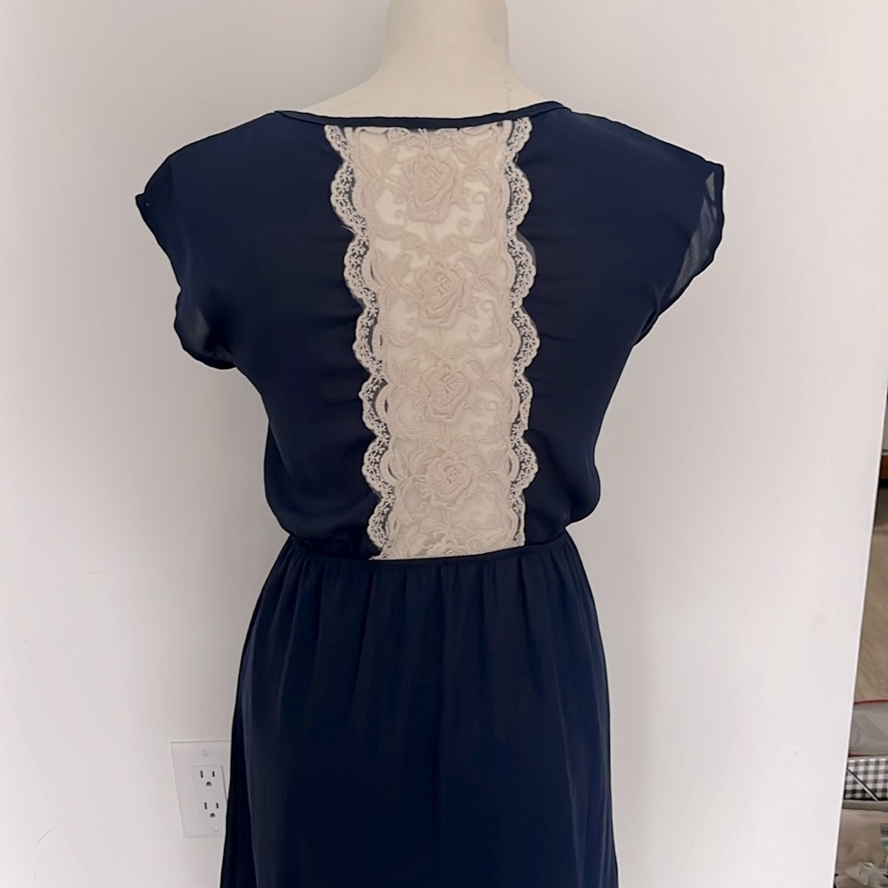 Navy and Cream Summer Dress